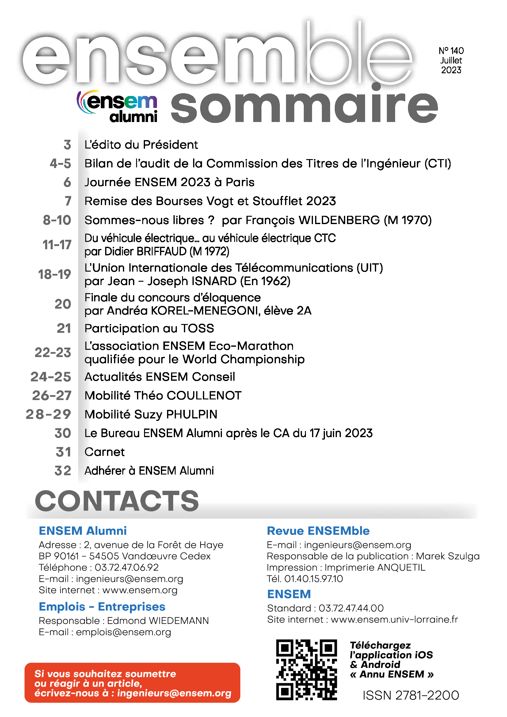 Revue ENSEMble N°140  de juillet 2023 – 2